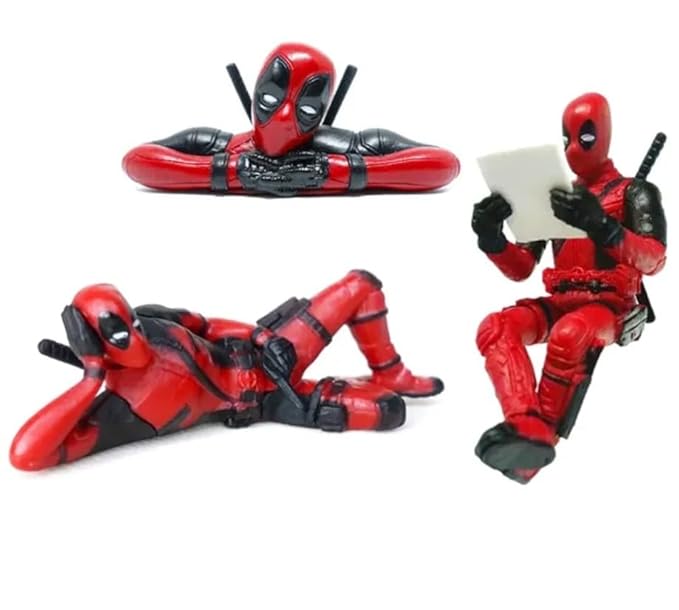 Deadpool PVC Action Figure Set (3 pcs) | Car Dashboard & Desk Decoration