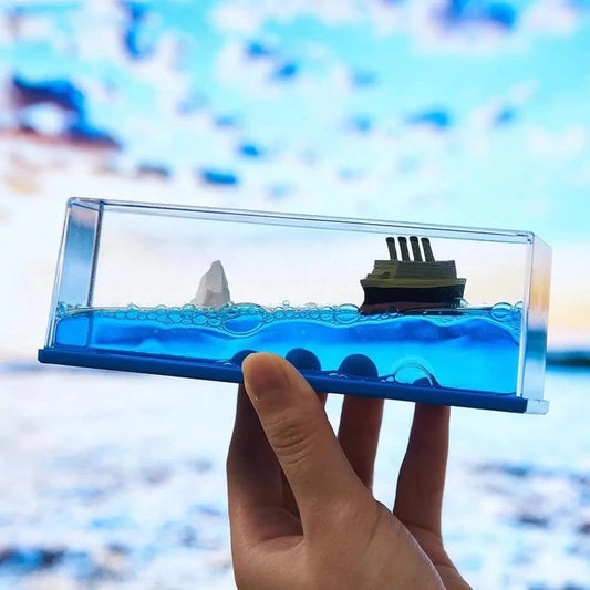 Unsinkable Liquid Wave Cruise Ship | Stress Relief Dashboard & Desk Decor