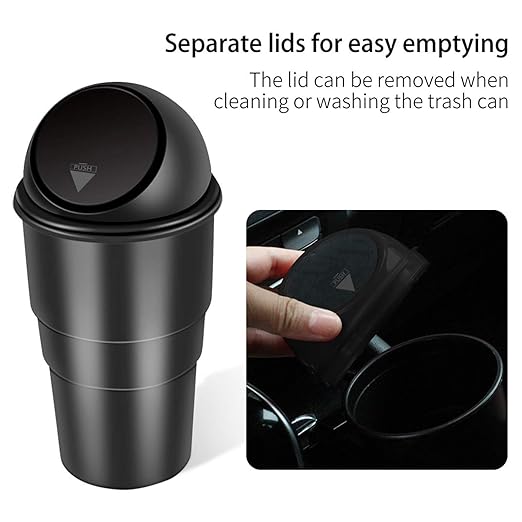 Mini Car Trash Bin | Compact Press-Top Dustbin for Car & Desk
