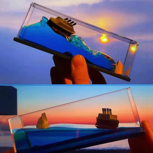 Unsinkable Liquid Wave Cruise Ship | Stress Relief Dashboard & Desk Decor