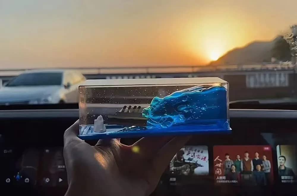 Unsinkable Liquid Wave Cruise Ship | Stress Relief Dashboard & Desk Decor